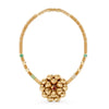 Bloom Éblouissant 22K gold flower necklace with sculptural pendant on microball chain
Close-up of Bloom Éblouissant polished 22K gold floral pendant necklace
Bloom Éblouissant necklace in 22K gold with White Sapphire detail
Handcrafted 22K gold microball chain necklace with layered flower pendant
